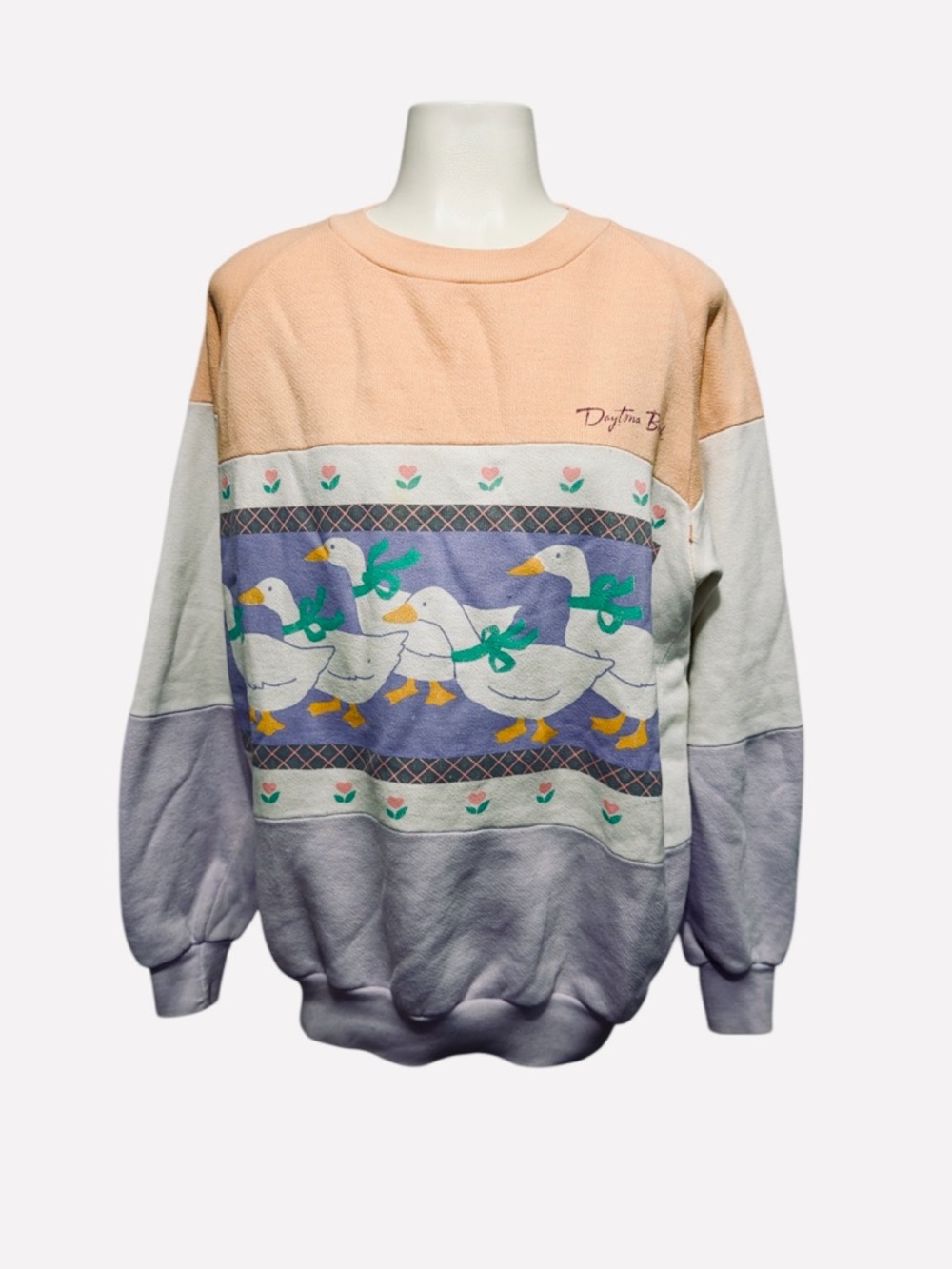 Vintage Color Block Goose Graphic Sweatshirt Made in USA Women’s Size M/L - Picture 2 of 7
